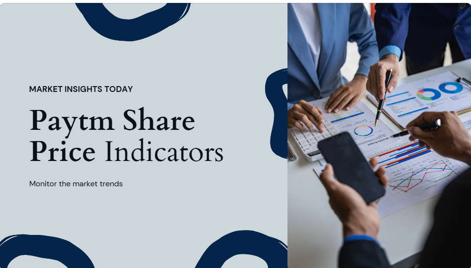 Infographic showcasing 7 key indicators for tracking Paytm share price, including financial performance, market sentiment, technical trends, regulatory changes, competition, investor sentiment, and strategic initiatives